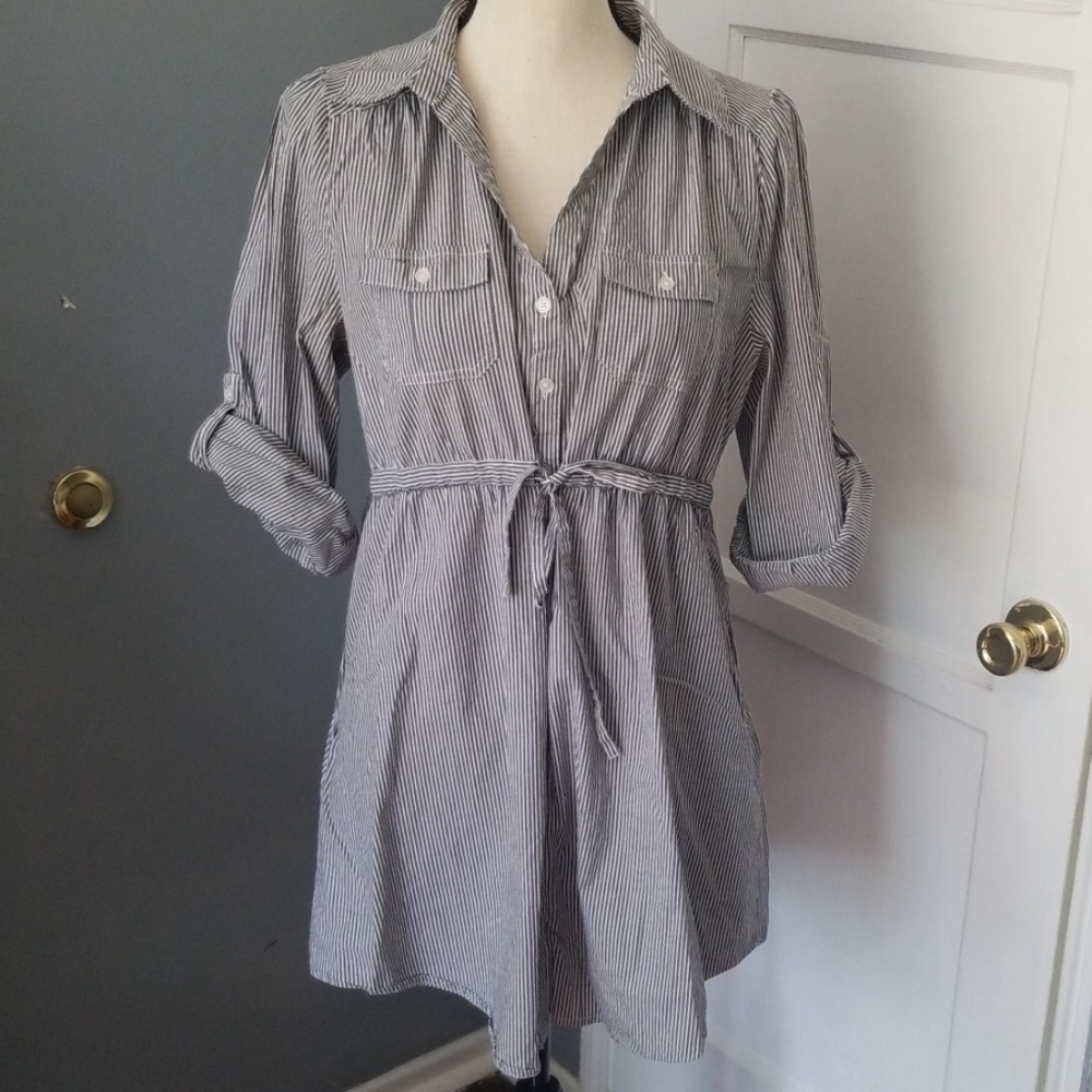 H&m tunic button down side 14